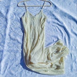 Maxi Cream Lace Slip Dress
